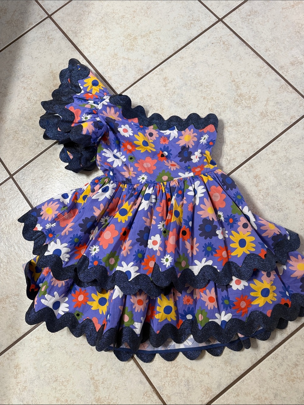 NWT Celia B Size Small Floral Ruffle Tiered Dress in Purple with Flowers - Picture 6 of 7